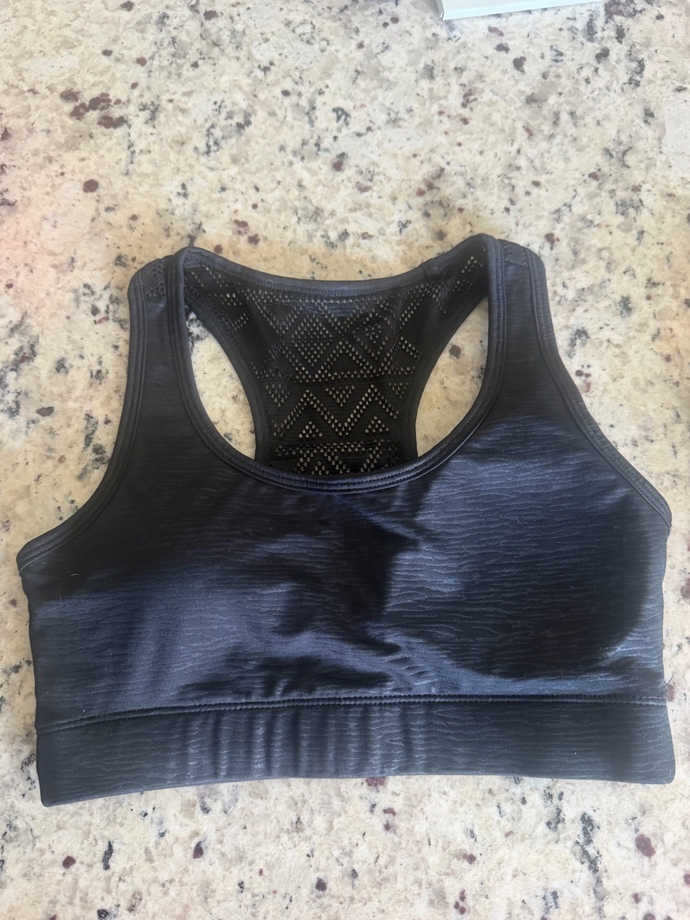 ZYIA Active Black & Gray Bomber Racerback Sports Bra XS